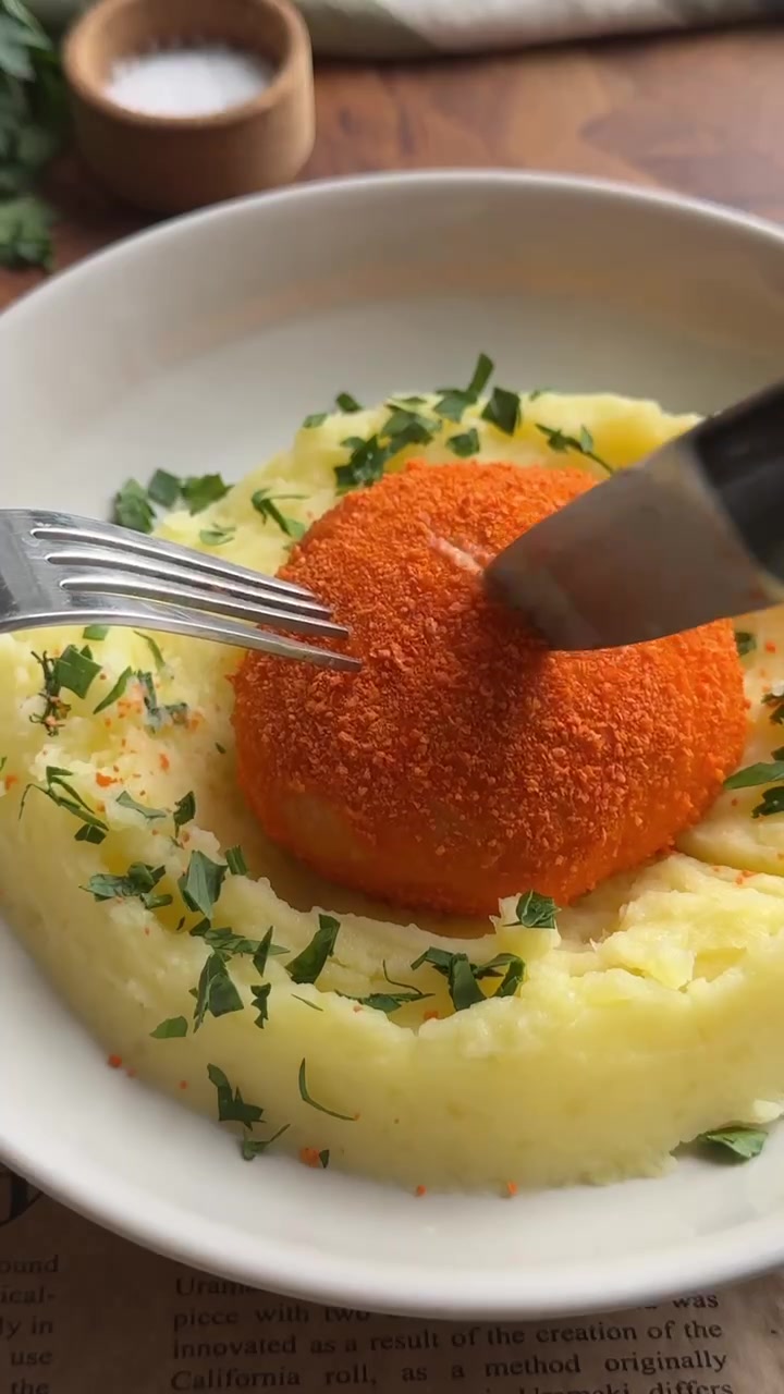 Куриные котлеты с грибами в сливочном соусе