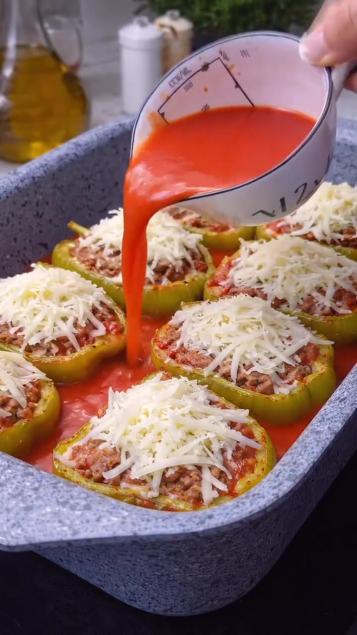 🫑 Зелёные перцы, фаршированные мясом